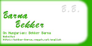 barna bekker business card